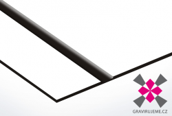dvouvrstv deska pro gravrovn laserem, povrch bl, textura ern, sla 0,5mm, www.gravirujeme.cz