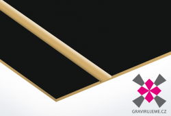 dvouvrstv laserov flie, povrch ern, textura zlat, rozmr 610x305mm, sla 0,1mm, www.gravirujeme.cz