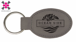 p��v�sek na kl��e ov�l, PU k��e �ed�, 75x45mm 10ks 27