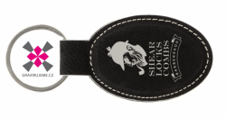 p��v�sek na kl��e ov�l, PU k��e �ern�-st��brn�, 10ks 28