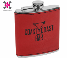 kapesn� lahev nerez, PU k��e �erven�, 177ml 5ks 4