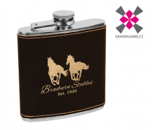 kapesn� lahev nerez, PU k��e �erno-zlat�, 177ml 5ks 7