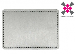 n�ivka z PU k��e, termolepidlo, 89x63mm, st��brn�, 25ks 24