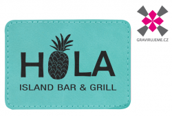 n�ivka z PU k��e s termolepidlem, 89x63mm, tyrkys, 25ks 33