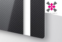 dvouvrstv� laserov� f�lie proveden� karbon-b�l� 0,2mm