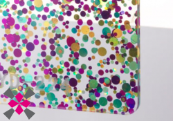 akrylov� sklo TroGlitter fialovo-�ern� te�ky, 1020x600x3mm 